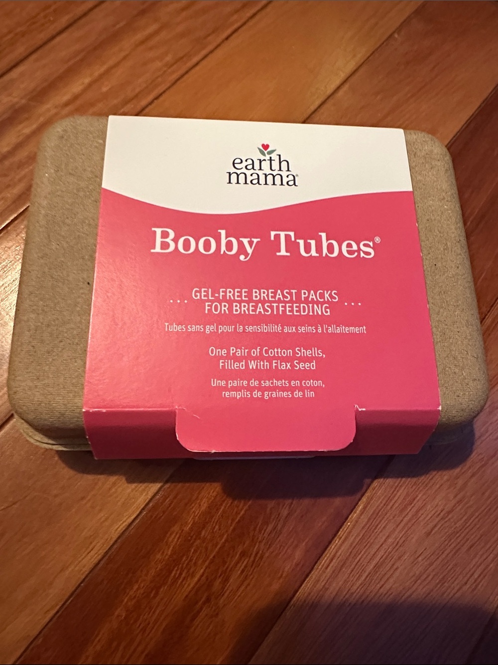 Earth Mama Pink Booby Tubes Gel-Free Breast Packs for Breastfeeding